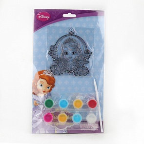 Витраж София Дисней с красками и кисточкой, 2 вида (Multiart, T13-SC-SF1sim)